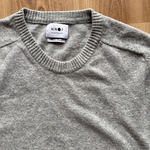 No Nationality NN07 Edward Italian Lambswool Crewneck Jumper Heather Gray Sz L